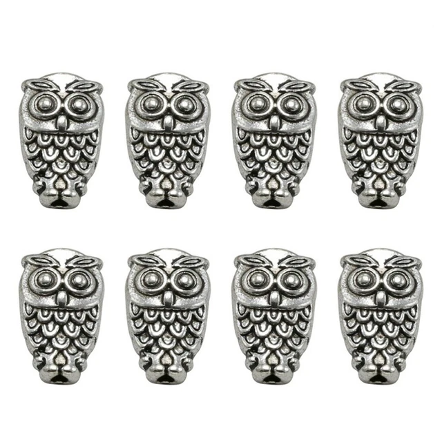 50 Stück Eule Perlen Anhänger Legierung Charms DIY Schmuck Herstellung Zubehör f