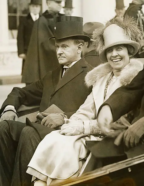President Calvin Coolidge and his wife are seen here on their way - 1925 Photo