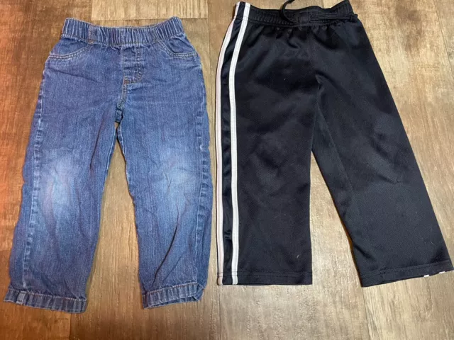 Boys Jeans & Pants 3T Lot of 2 Blue & Black Stretch Waist Okie Dokie & Jumping