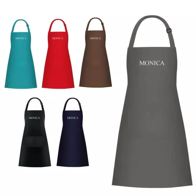 Personalised Embroidered Custom Cooking Catering Work Apron Tabard 100% Cotton