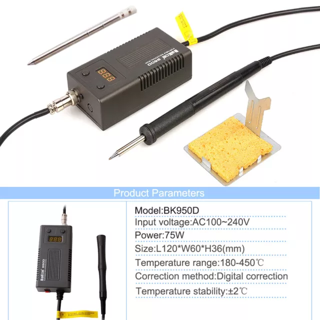 BAKON 75W 950D Digital Electric Soldering Iron W/ T13-B Solder Head Welding Tips 3