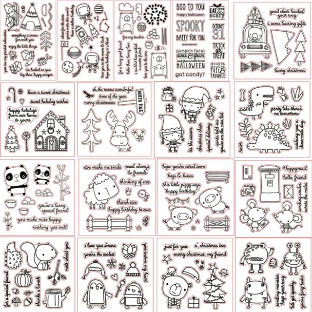 Christmas Animals Clear Rubber Stamps Stamping Silicon Scrapbooking DIY Crafts