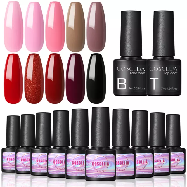 Nagellack Set 10 Stücke UV/LED Farbgel Maniküre Nail Gel Polish 7ml Starter Set