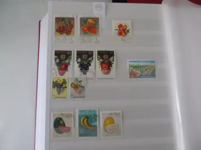 Briefmarken Motiv-Sammlung Früchte etc. verschiedene Länder Werte 12