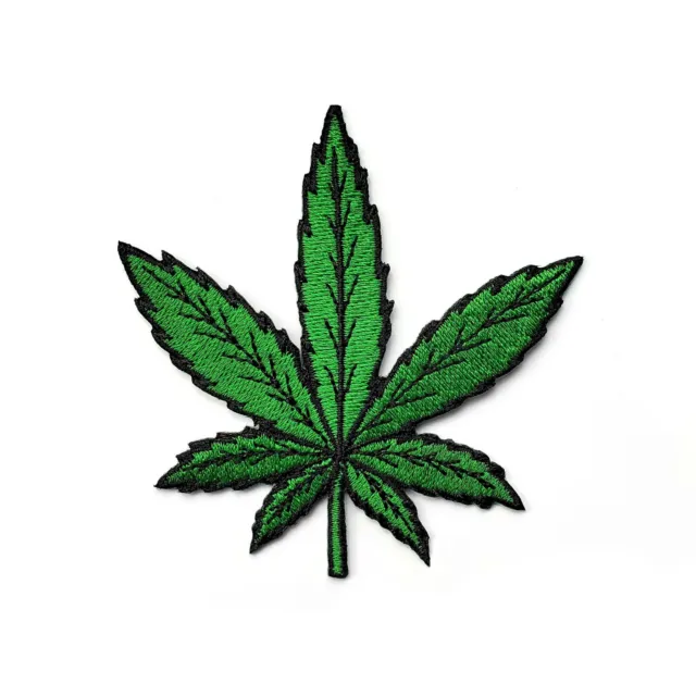 Cannabis Marijuana Weed Leaf Patch Iron-On or Sew-On Denim Jacket Backpack