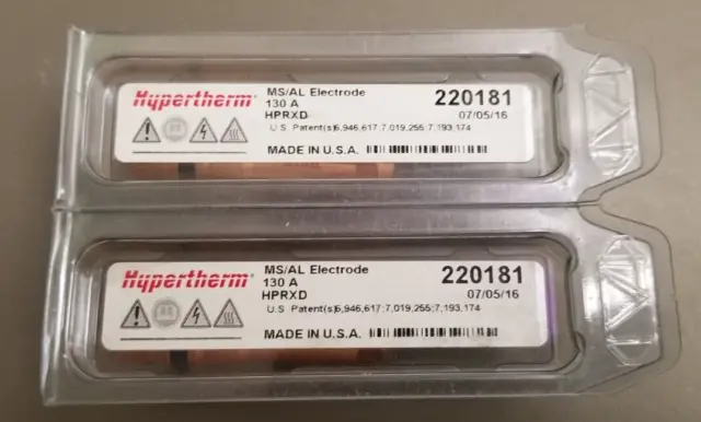 NEW Hypertherm 220181 Air Electrode for HD3070; 130 Amp. Package of 1. Genuine!