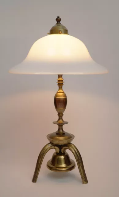 Wunderschöne Berliner Jugendstil Messinglampe Einzelstück Schreibtischlampe 2