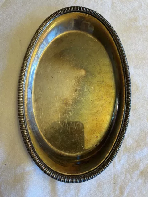 Vintage Crescent 3358BF Silver Plated 7” Oval Tray