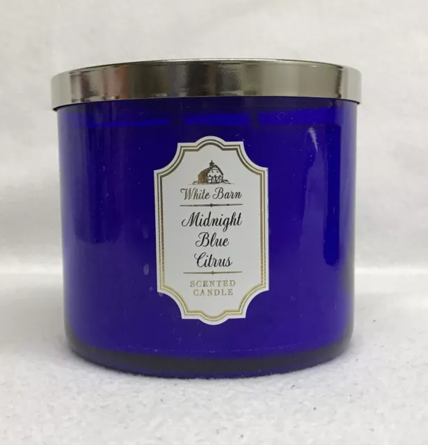 Bath Body Works White Barn  MIDNIGHT BLUE CITRUS  3-Wick Scented 14.5 oz Candle