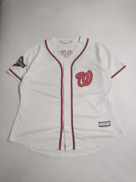 Women's Washington Nationals MLB Baseball Jersey Shirt Button Up Majestic 2XL