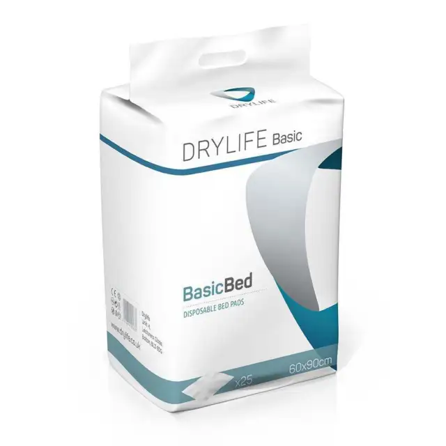 Drylife Disposable Incontinence Bed Pads - 60cm x 90cm - 1400ml (Pack of 25)