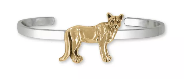 Cougar Jewelry Sterling Silver And Yellow Bronze Handmade Mountain Lion Bracelet