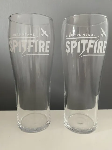 Spitfire Bierpint Glas x 2 Schäferhund Neame Brauerei Den Bar Mann Höhle Pub NEU