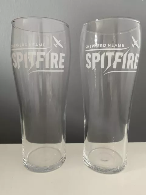 Spitfire Bierpint Glas x 2 Schäferhund Neame Brauerei Den Bar Mann Höhle Pub NEU