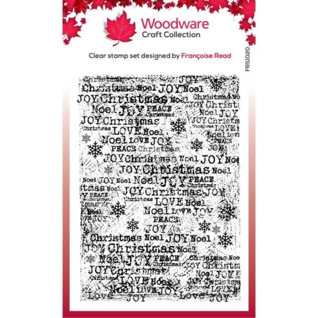 Woodware Scratched Christmas Background Grunge Clear Stamp Christmas Card Making