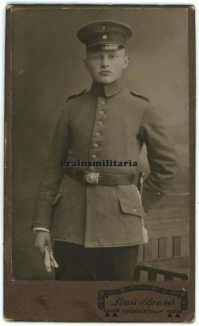 Orig. Foto CDV Portrait Soldat in SCHÖTMAR Bad Alzuflen b. Herford