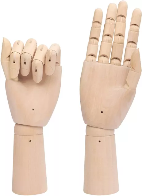 Belle Vous Flexible Wooden Mannequin Left & Right Hand Model (2 Pack) 30cm