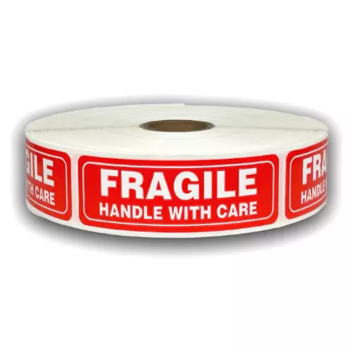 1"x3" Fragile Handle with Care Labels Shipping Mailing Adhesive Stickers 500 PCS