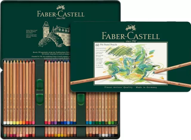 Faber-Castell Pitt Pastel Colour Pencils Assorted Tin Of 60