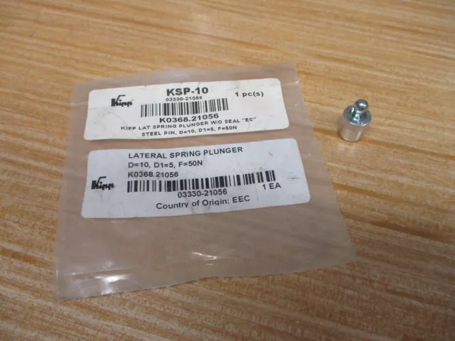 Kipp K0368.21056 Lateral Spring Plunger KSP-10