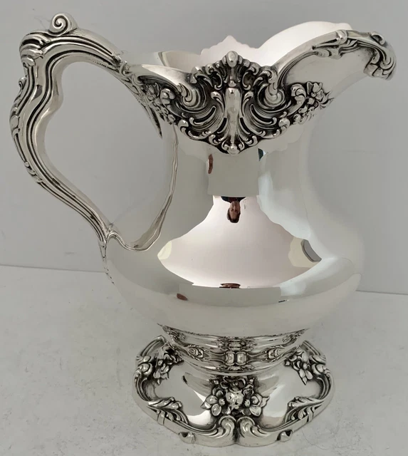 Gorgeous Very Heavy Rococo Sterling Silver  Water Pitcher By Redlich C. 1900