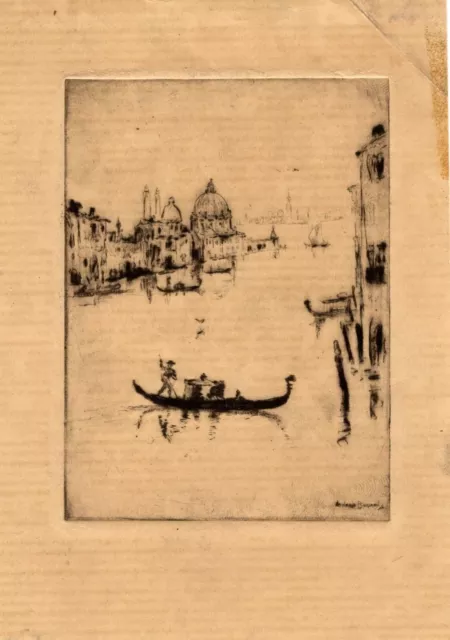 Leonard Borman - Venice 5"x7" drypoint etching