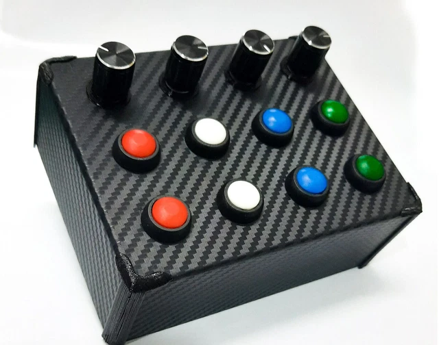 SIM RACING BUTTON Box 12 Tasten 4 Rotary USB Button Box Carbon PC ...