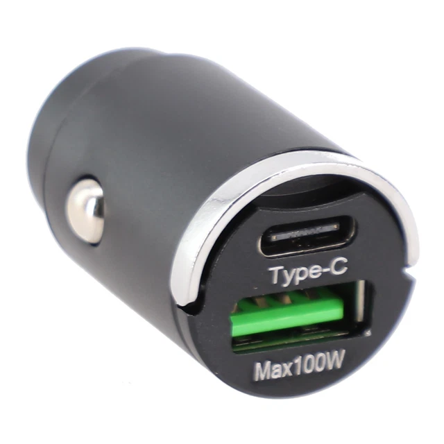 Caricabatterie auto Dual Port nero tipo C QC3 0 con 100W Carica Rapida