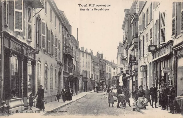 FRANCE~TOUL PITTORESQUE RUE de la REPUBLIQUE-STOREFRONTS~PHOTO POSTCARD