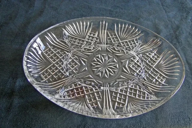 Coupe centre de table Art Déco verre moulé pressé Verlys