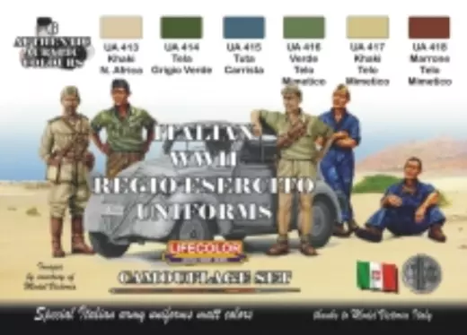 Lifecolor Italian WWII Uniforms Acrylic Paint Set