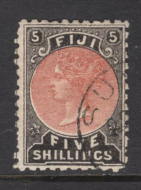 M24163 Fiji 1882 SG69 QV: 5/- dull red & black FU, Cat £32