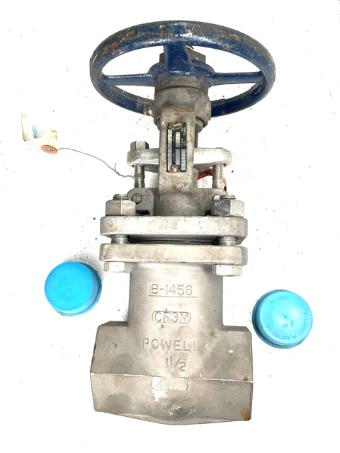 POWELL 2490-GPGG Stainless Steel CF3M Gate Valve 1-1/2" NPT Class 200 / 400-WOG