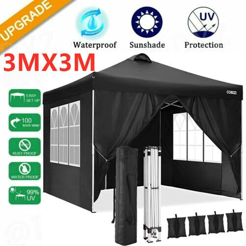 Popup Gartenzelt EasyUp Rennzelt Pavillon 3x3m inkl. Wände Festzelt 25