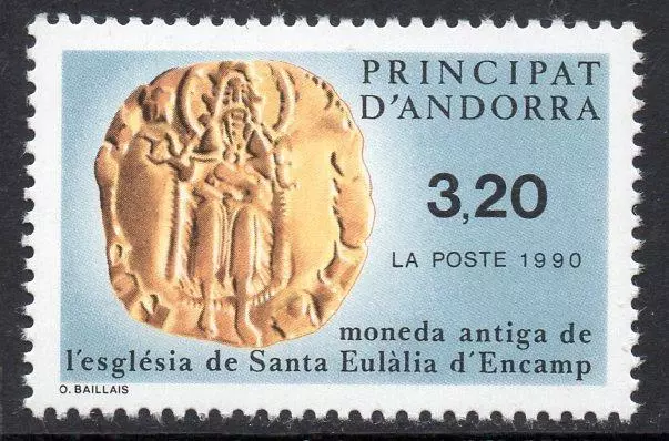 ANDORRA(FRENCH) MNH 1990 SGF436 Coin from St Eulalia's Church