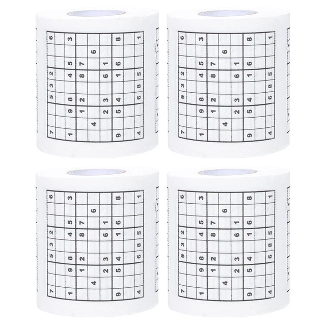 4 pezzi carta igienica stampata sudoku creativa carta da bagno rotolo carta da bagno