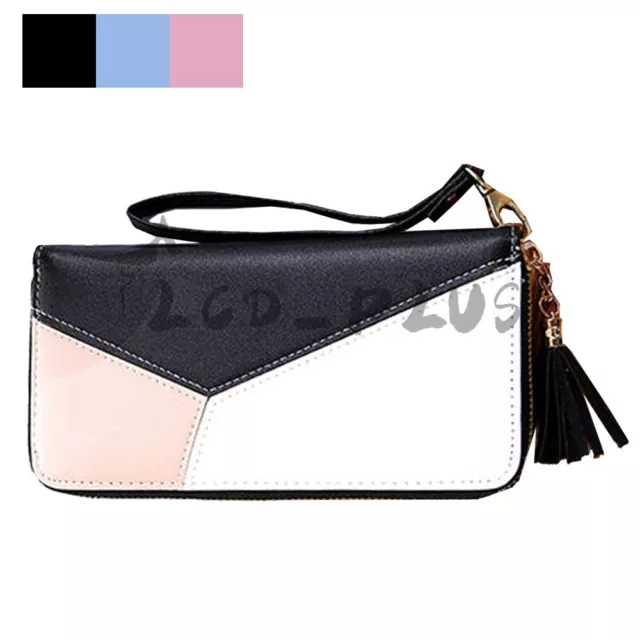 Women Lady Leather Clutch Wallet Long Purse Credit Card Phone Holder Zip Handbag