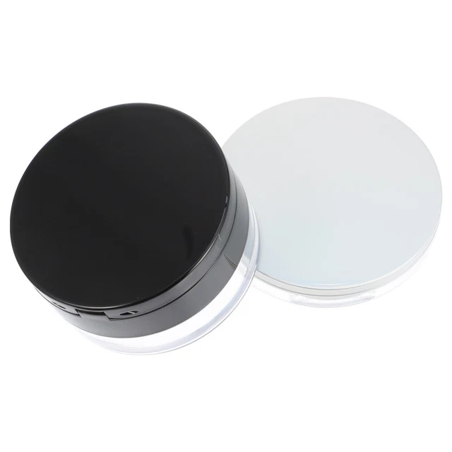 2 juegos de vidrio en polvo suelto con visor cuidado personal recipiente en polvo