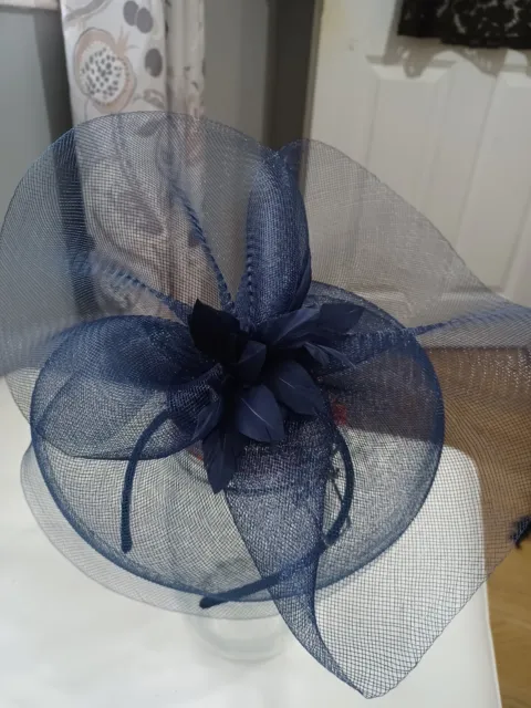 Blue Feather Aliceband Fascinator Headband Weddings Ladies Day Race Royal Ascot