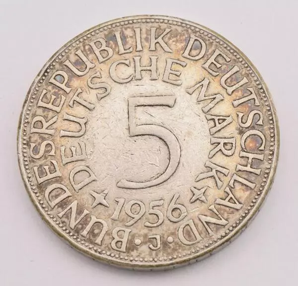 Münze Silber 5 Mark Silberadler BRD 1956 J Jäger 387 16885