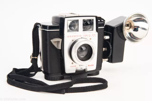 Kodak Brownie Twin 20 620 Roll Film Camera with Supermite Flash Holder V25