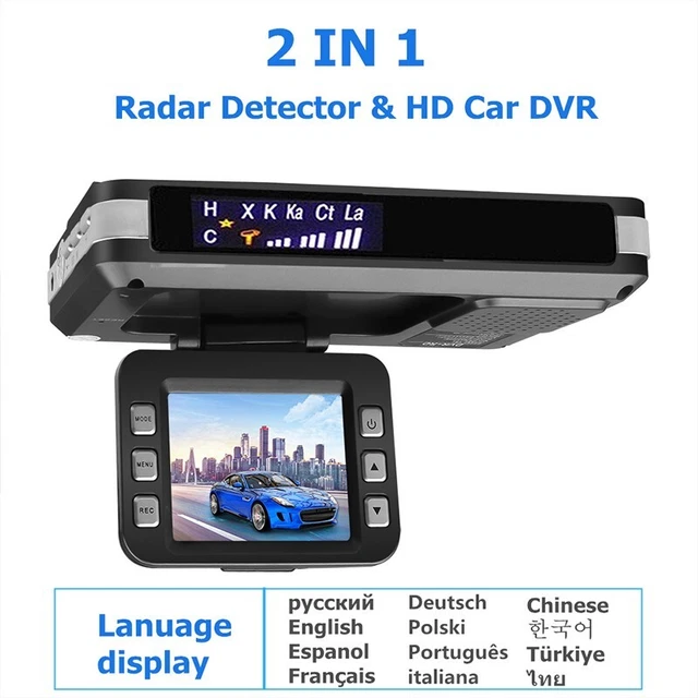 2 in 1 Car DVR 1080P Camera Anti Radar Detector G-sensor Recording Dash Cam