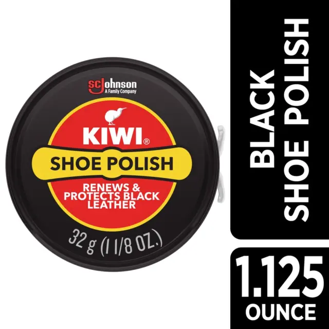 Shoe Polish, Black, 1.125 oz (1 Metal Tin) For leather boots and shoes