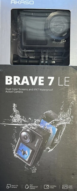 AKASO Brave 7 LE 4K30FPS 20MP WiFi Action Camera with Touch Screen EIS 2.0 Zo...
