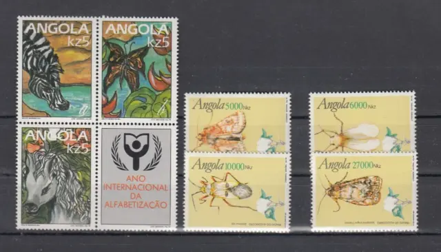 ANGOLA, 1990/94 Lot mit 837-39 Vbl., 977-80 **, (36148)