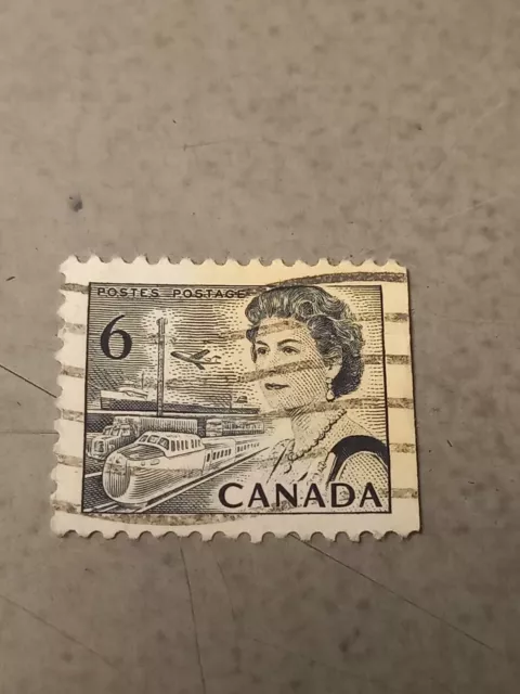 Timbre ancien Anglais reine elisabeth 2, Canada - noir