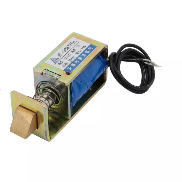 DC12V 1A 10mm 15N Druck ziehen Typ DC Solenoid Magnet Elektromagnet JF-S0837DL