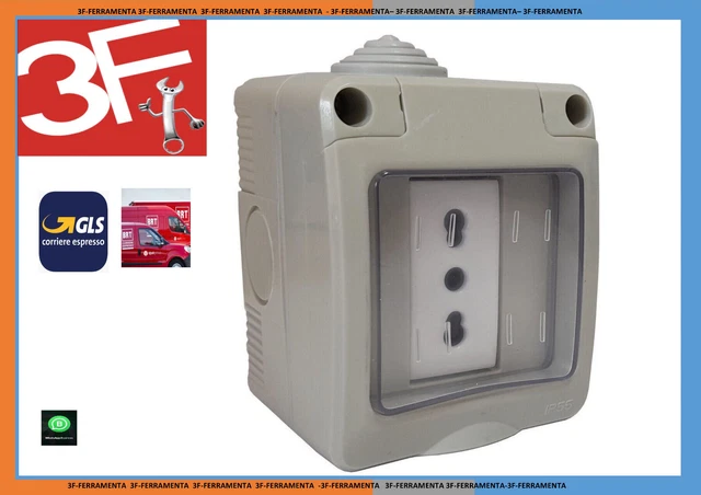 Scatola Cassetta Esterna Stagna Con Presa Bipolare Schuko E Interruttore - Foto 9