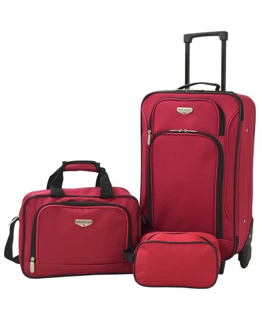 3 Piece Checked Luggage Set Euro Carry-on Bag Trolley Suitcase Starter Travel