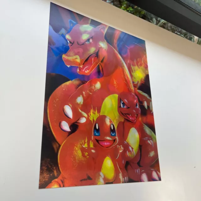Pokemon Starter Trio 3D Lenticular Poster - Charizard, Blastoise, Venusaur